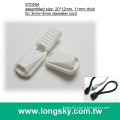 (#ST0504) white nylon zip cord end clip for 3mm cord
